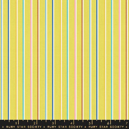 Warp and Weft Ooh Lucky Lucky: Sketch Stripe in Citron