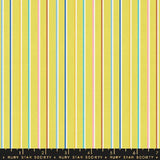 Warp and Weft Ooh Lucky Lucky: Sketch Stripe in Citron