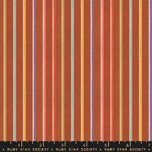 Warp and Weft Ooh Lucky Lucky: Sketch Stripe in Maple Flat