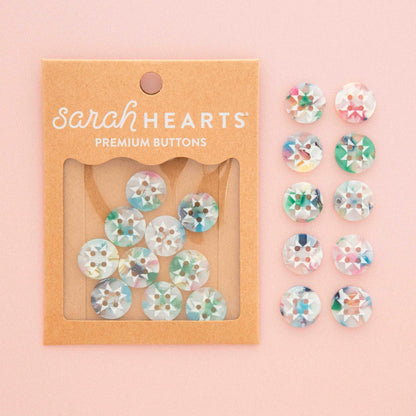 Sarah Hearts Labels: Confetti Quilt Star Buttons - Multiple Sizes