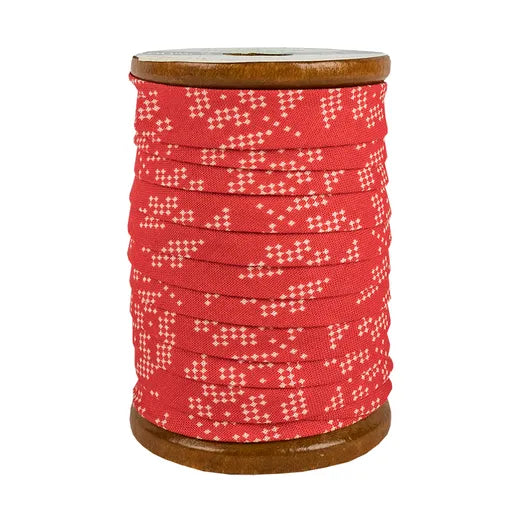 Red Flower 1/2" Bias Tape - 6 yard Spool