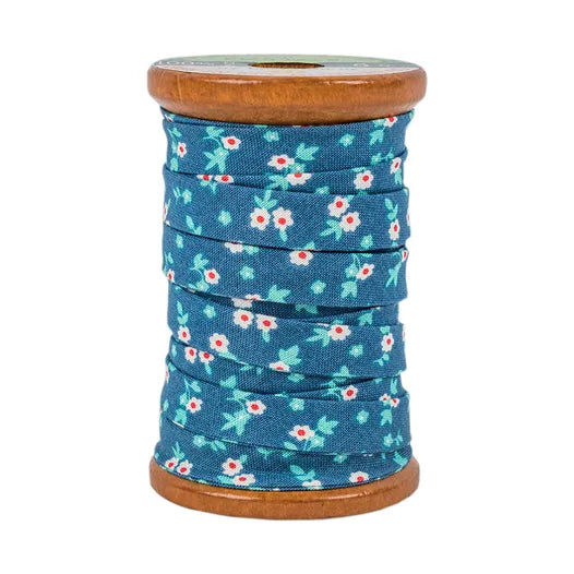 Denim Blossoms 1/2" Bias Tape - 6 yard Spool