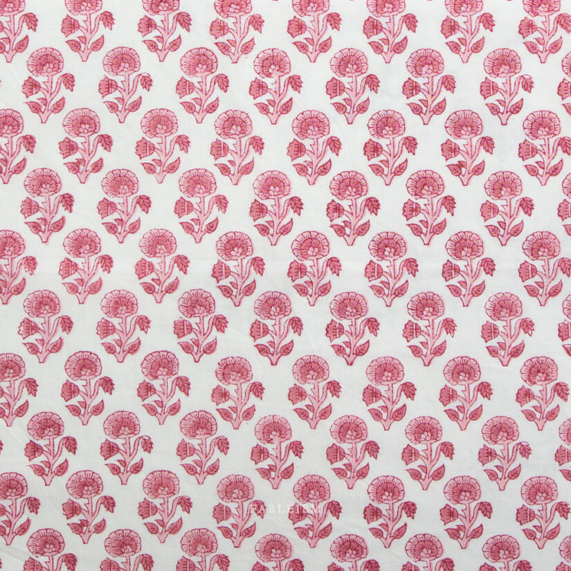 Indian Block Prints: Stamp Floral in Pink