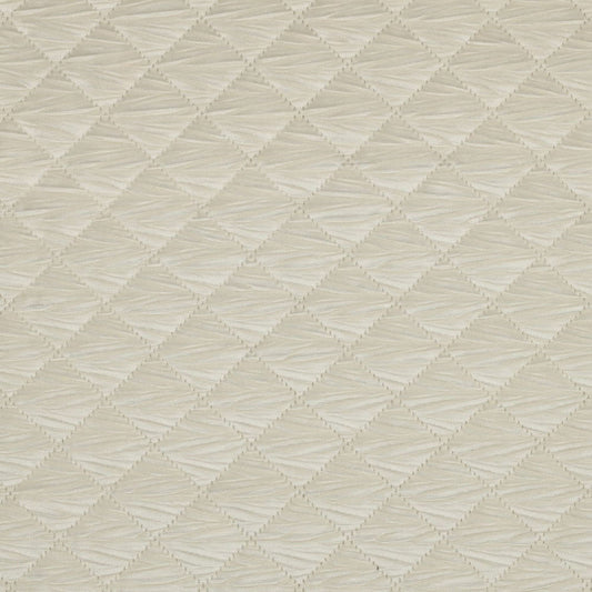 Stepped Velvet Quilted-Fabric in Ecru