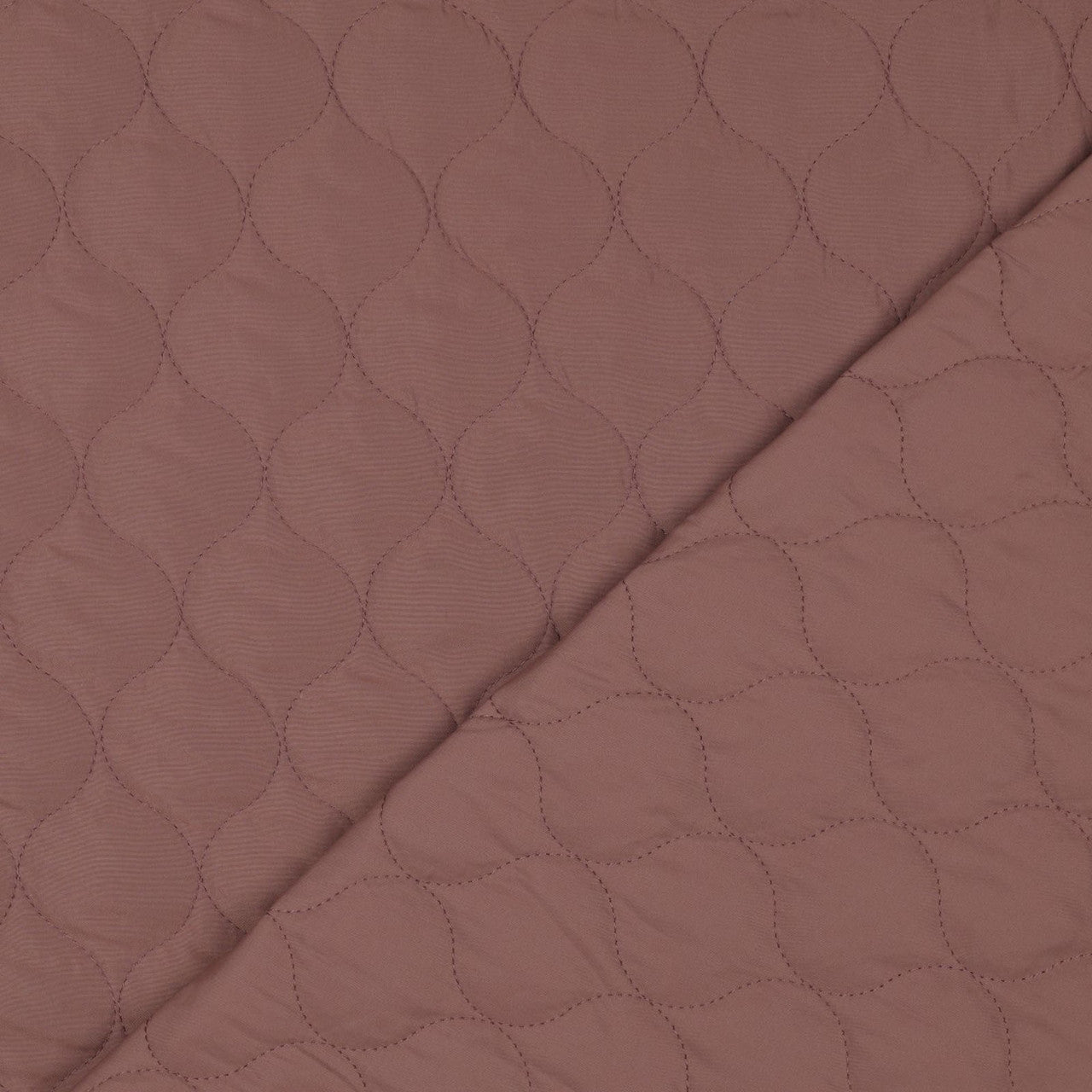 Stepped Double-Sided Quilted Fabric in Old Rose