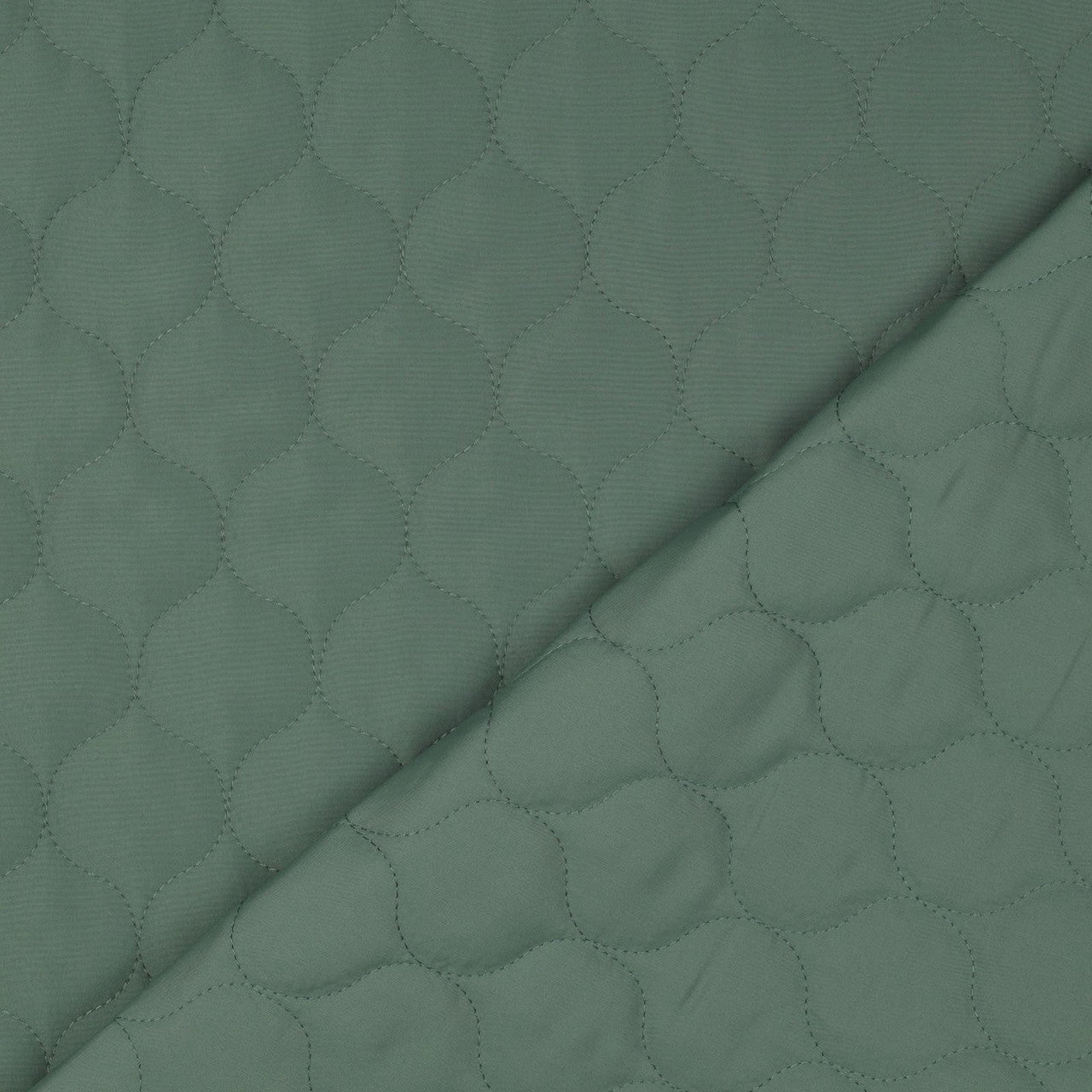 Stepped Double-Sided Quilted Fabric in Sage
