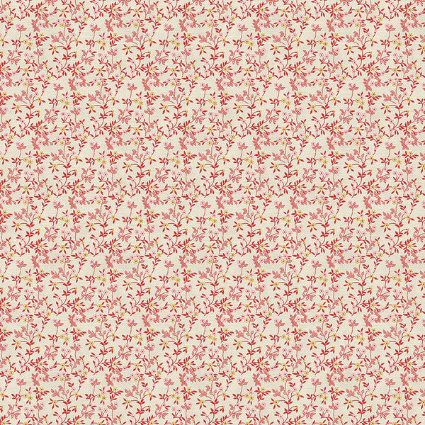 Petite Petals: Stippled Branches in Red on White