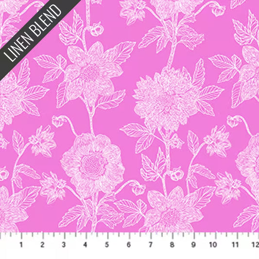 Silhouette: Stitched Dahlia in Fuchsia