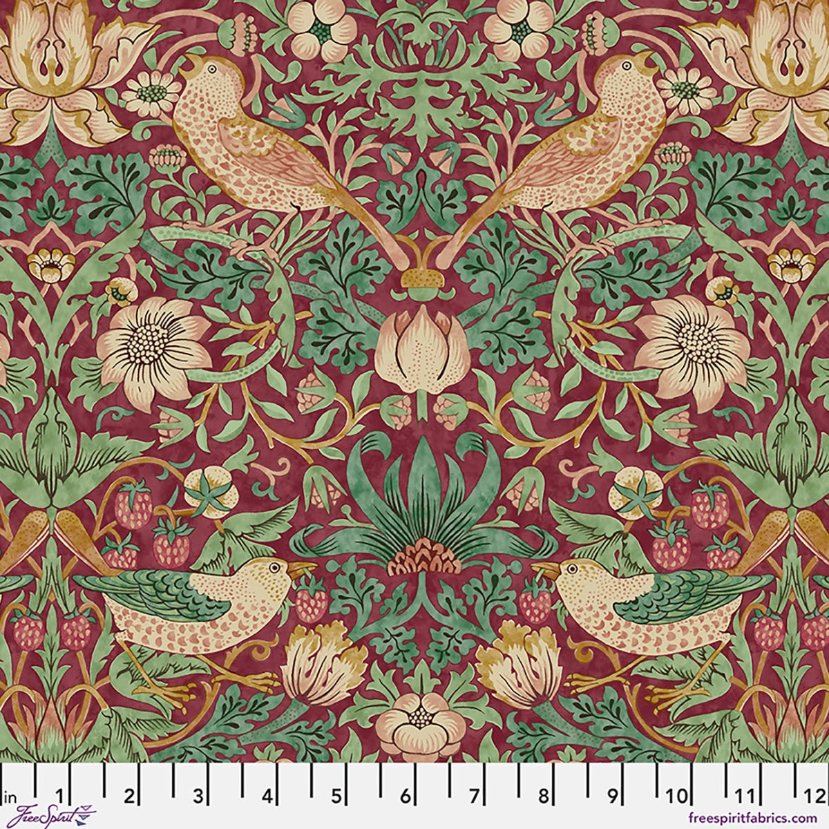 Lodden by Morris & Co: Strawberry Thief in Dawn Rose