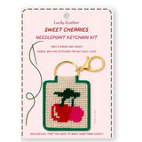 Lucky Feather Needlepoint Keychain Kit - Sweet Cherries