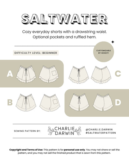 Saltwater Shorts Pattern