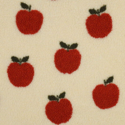 Teddy Fleece Jacquard in Apples