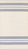 Summer Solstice Toweling: Thin Stripe in White Waterfall