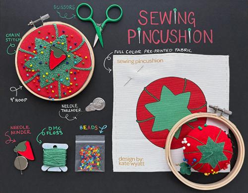 Tomato Pincushion: Embroidery Kit + Gift Set
