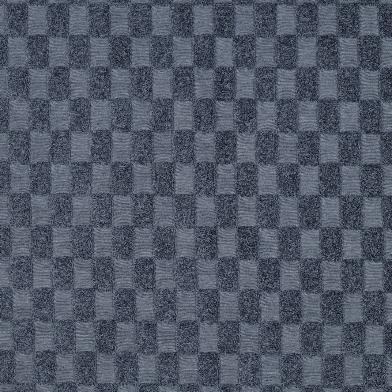 Cotton Towel Fabric in Knit Checks: Blue
