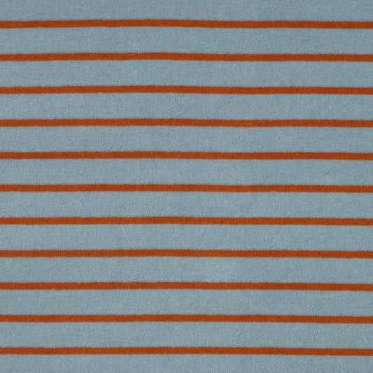 Cotton Towel Fabric in Yarn Dyed Stripes: Blue & Brown