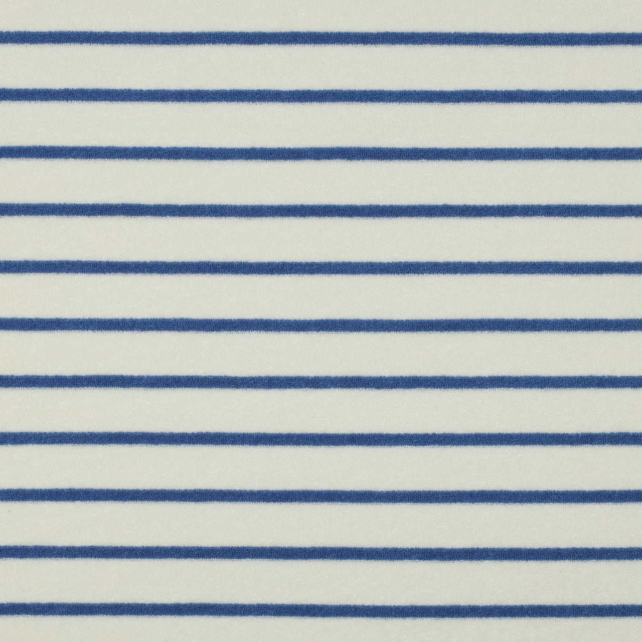 Cotton Towel Fabric in Yarn Dyed Stripes: Ecru & Blue