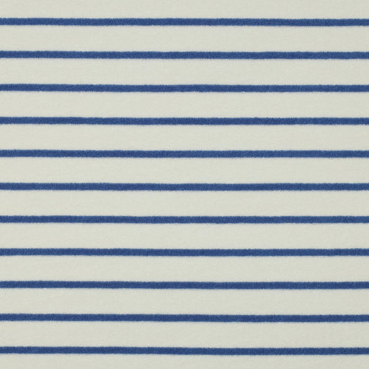 Cotton Towel Fabric in Yarn Dyed Stripes: Ecru & Blue