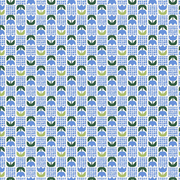 Cozy Cottage Blenders: Tulip Grid in Blue
