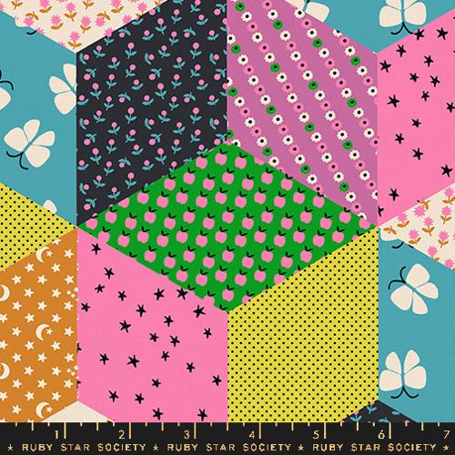 Ooh Lucky Lucky Canvas: Tumbling Blocks in Citron