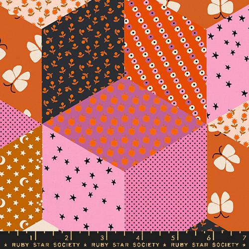 Ooh Lucky Lucky Canvas: Tumbling Blocks in Heliotrope