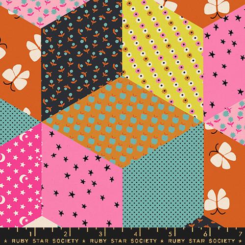 Ooh Lucky Lucky Canvas: Tumbling Blocks in Turquoise