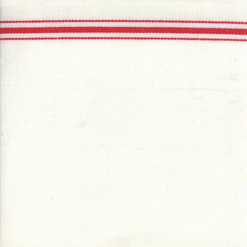 Christmas Stripe Toweling: White with Red Stripe