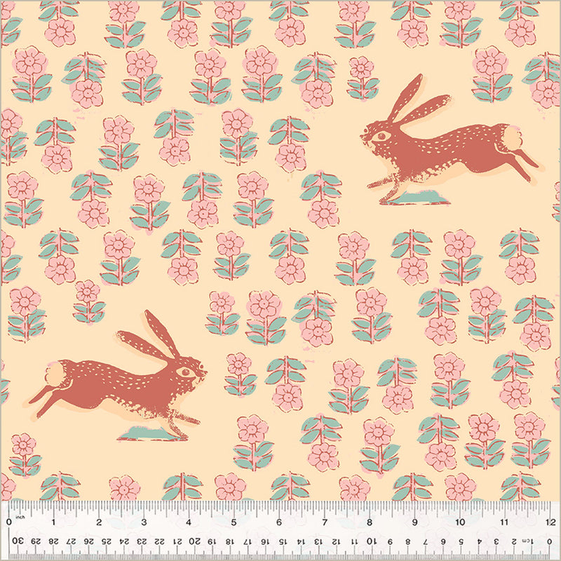 Meadows: Rabbit in Blush (108" Wideback)