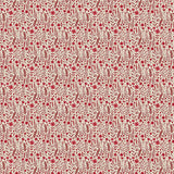 Petite Petals: Wildflowers in Red on White