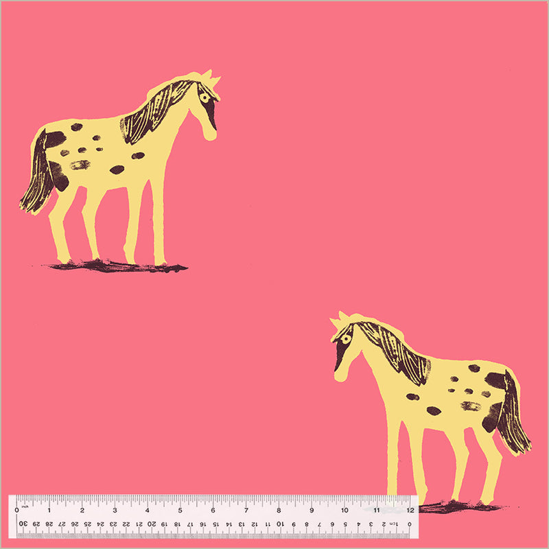 Meadows: Ponies in Hot Pink (108" Wideback)