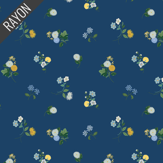 Dahlia: Ditsy Rayon in Navy