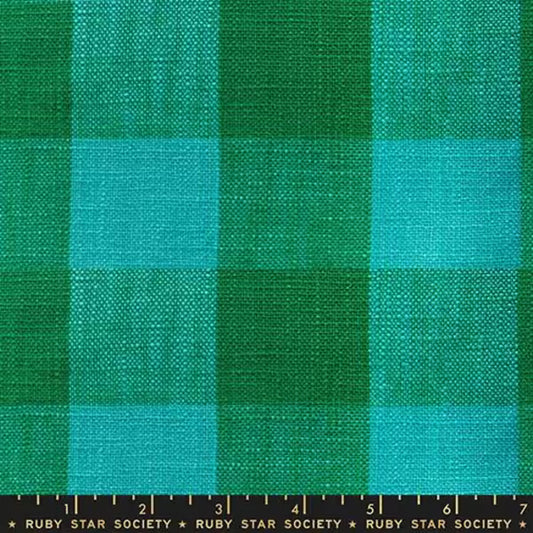 Sunshine Toweling: Checker in Turquoise