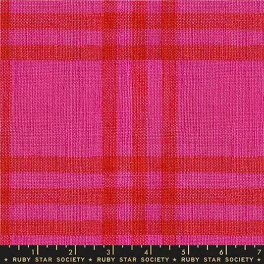 Warp and Weft Mystic Fable: Horizon Plaid Chore Coat in Pink