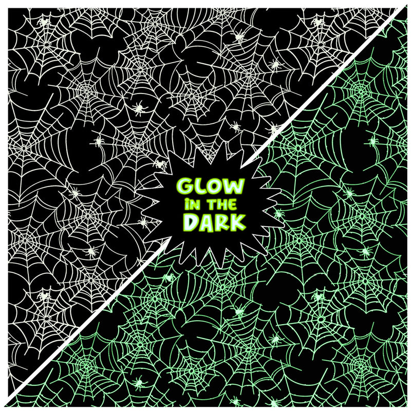 Toil and Trouble: Glow in the Dark Spiderweb in Black