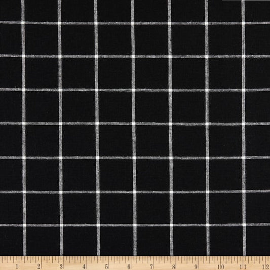 Essex Yarn Dyed Classic Wovens - Black Windowpane
