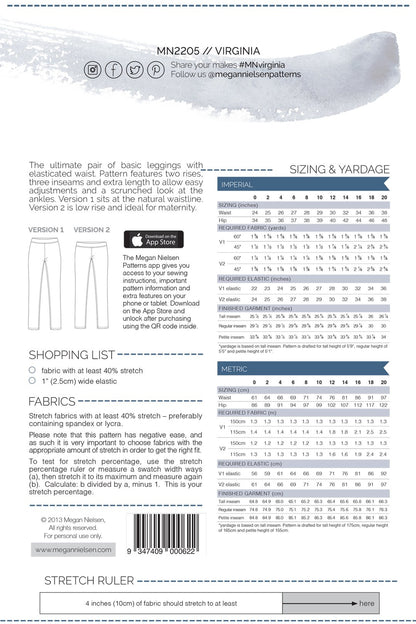 Virginia Leggings by Megan Nielsen