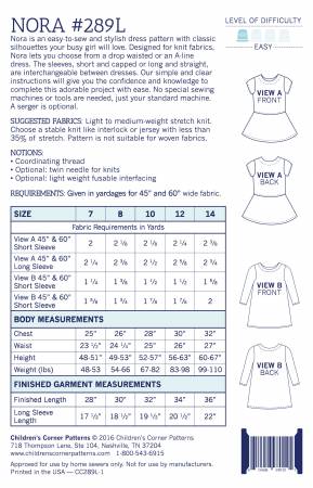 Children's Corner Patterns: Nora Dress