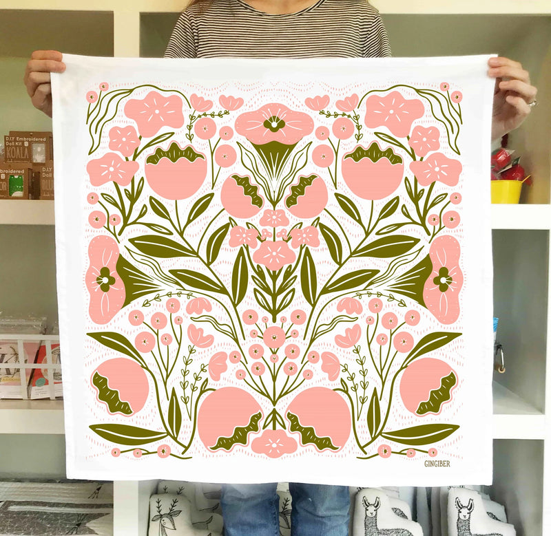 Flowers Tea Towel by Gingiber