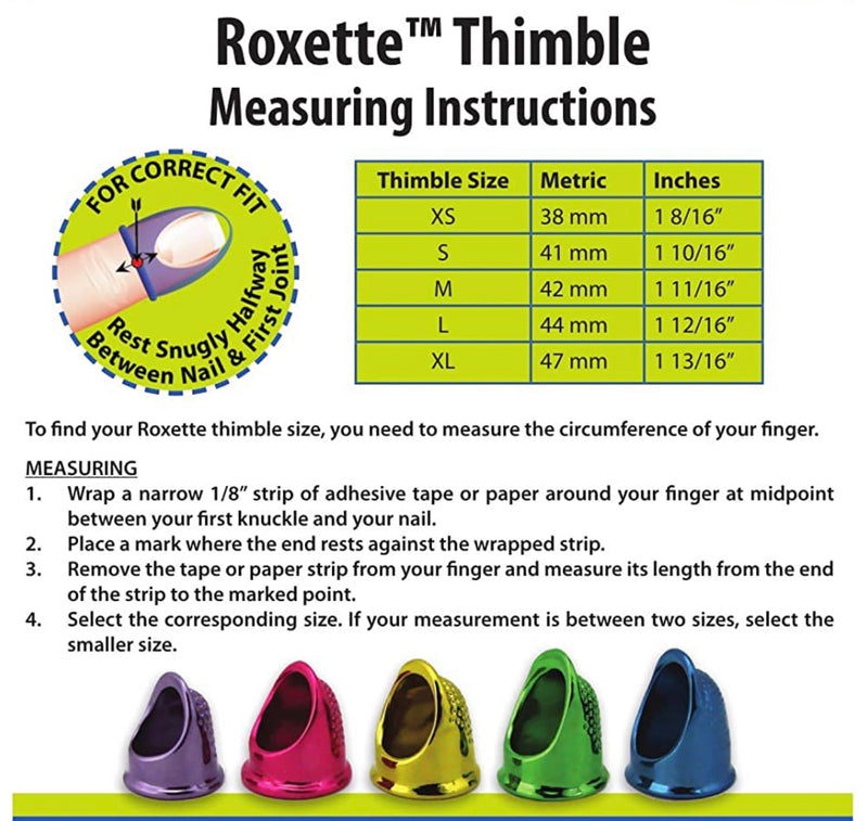 Roxette Thimbles Multiple Sizes