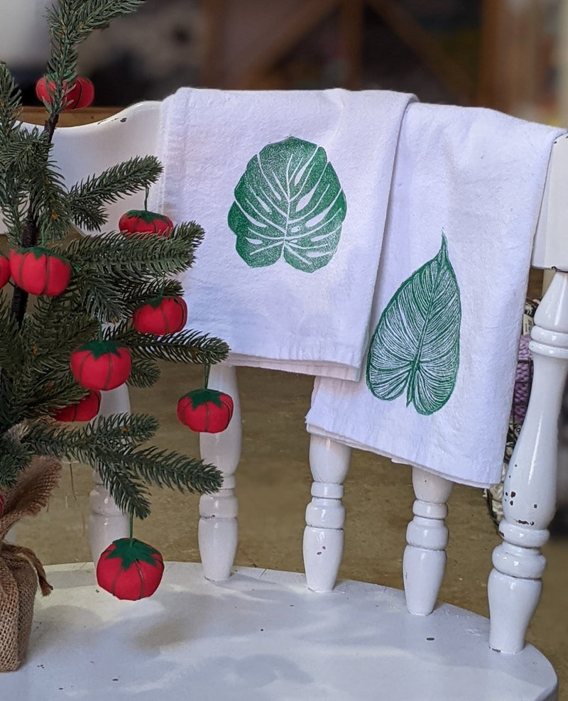 Block Printed Tea Towels - Holiday Make n' Take