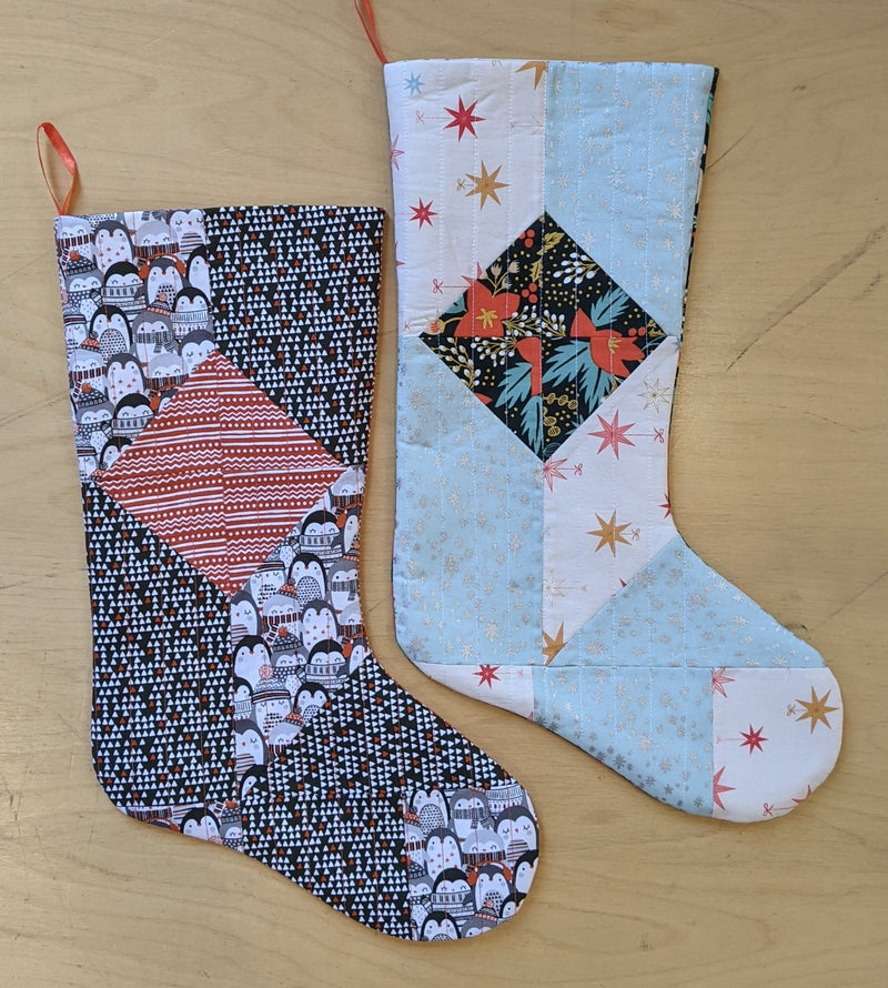 Quilted Patchwork Christmas Stocking
