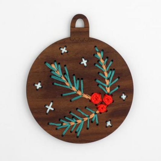 Pine Branch - DIY Stitched Ornament Kit