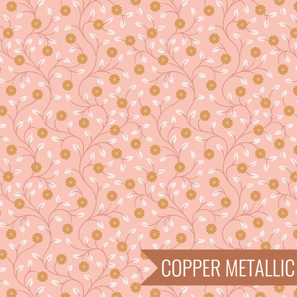 Wintertide - Flowers in Pink Metallic