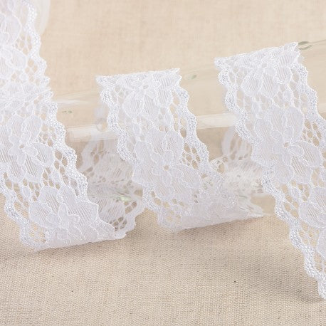 Elastic Floral Lace - 25mm Wide - Multiple Colors