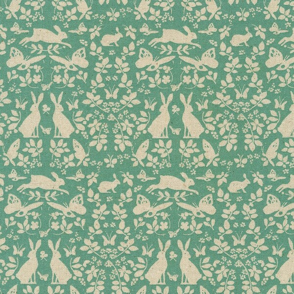 Sevenberry Cotton Flax: Rabbits in Sage
