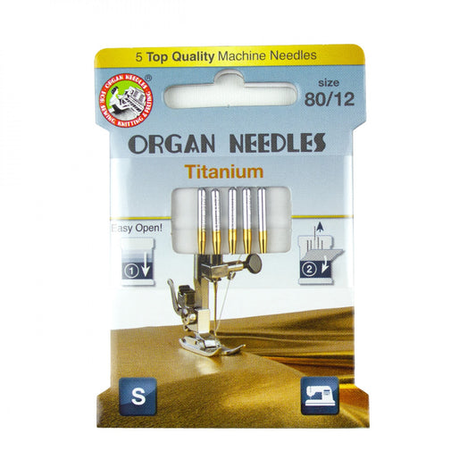 Organ Needles Titanium Size 80/12 Pack